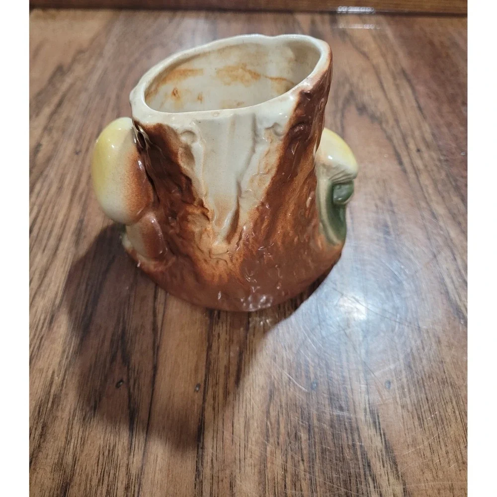Vintage Ceramic Planter Mushroom Tree Stump